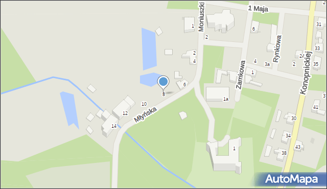 Tuczno, Młyńska, 8, mapa Tuczno