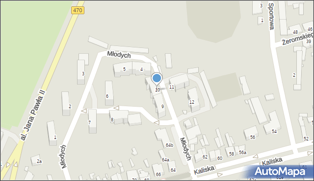 Turek, Młodych, 10, mapa Turka