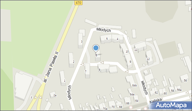 Turek, Młodych, 6, mapa Turka