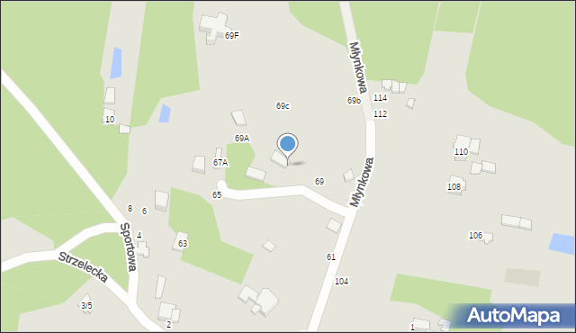 Tuszyn, Młynkowa, 69, mapa Tuszyn