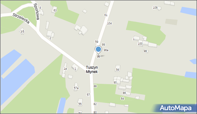 Tuszyn, Młynkowa, 96, mapa Tuszyn