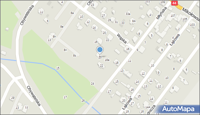 Tychy, Młyńska, 20, mapa Tych&oacute;w