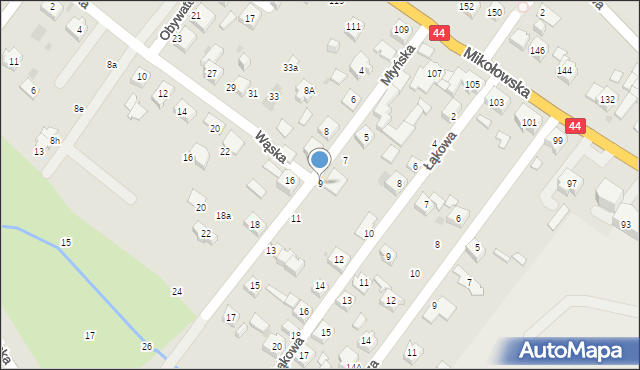 Tychy, Młyńska, 9, mapa Tychów