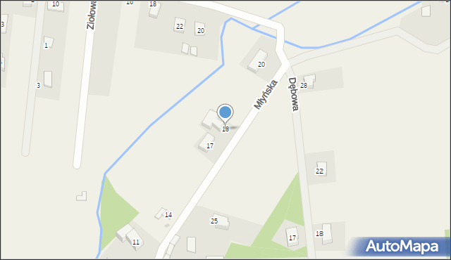 Uraz, Młyńska, 18, mapa Uraz