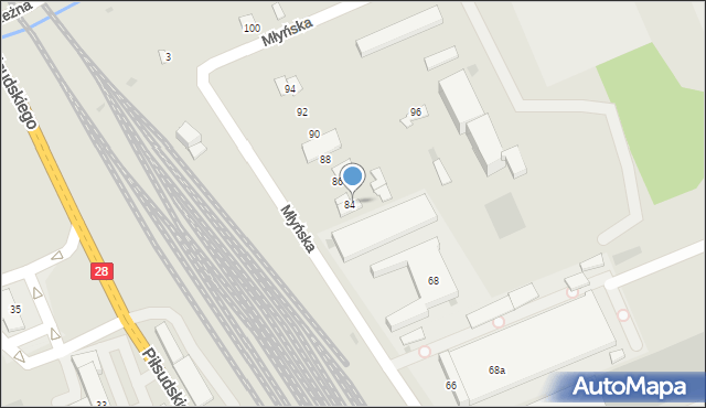 Wadowice, Młyńska, 84a, mapa Wadowice