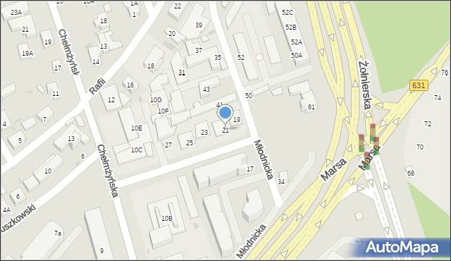 Warszawa, Młodnicka, 21, mapa Warszawy