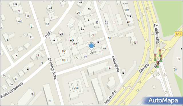 Warszawa, Młodnicka, 23, mapa Warszawy