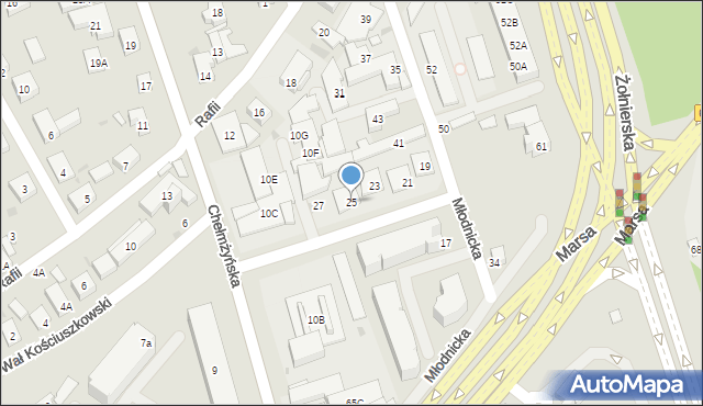 Warszawa, Młodnicka, 25, mapa Warszawy