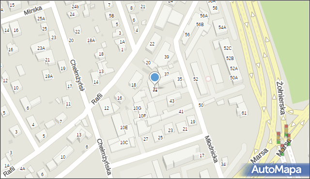 Warszawa, Młodnicka, 31, mapa Warszawy