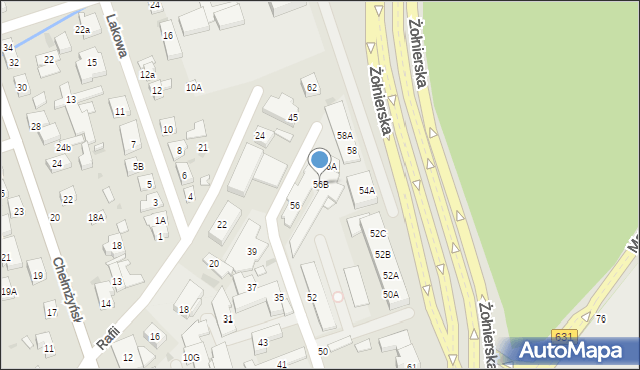 Warszawa, Młodnicka, 56B, mapa Warszawy