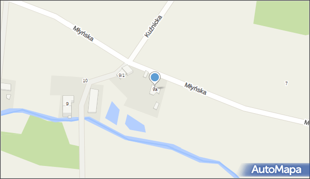 Wąsice, Młyńska, 9a, mapa Wąsice