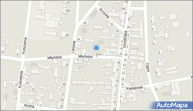 Wielichowo, Młyńska, 2, mapa Wielichowo