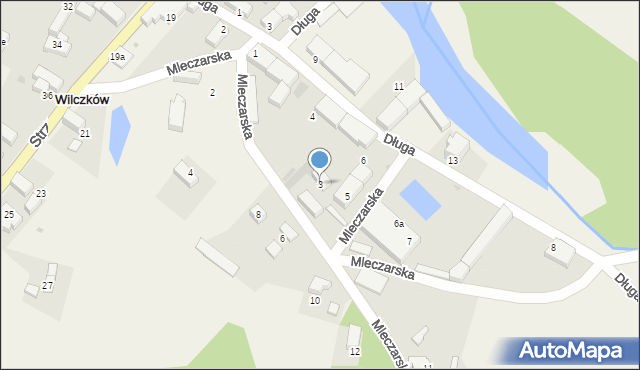 Wilczków, Mleczarska, 3, mapa Wilczków