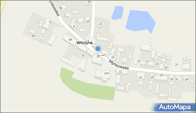 Wilczyna, Młynkowska, 10, mapa Wilczyna