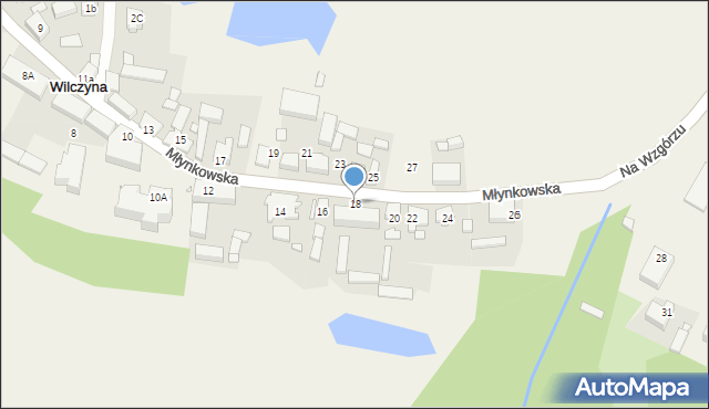 Wilczyna, Młynkowska, 18, mapa Wilczyna