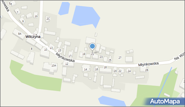 Wilczyna, Młynkowska, 21, mapa Wilczyna
