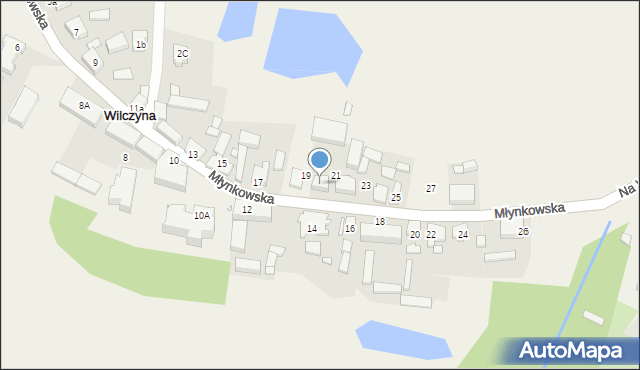 Wilczyna, Młynkowska, 21a, mapa Wilczyna