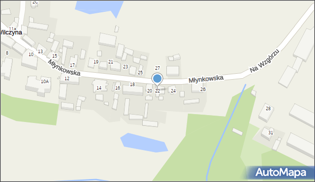 Wilczyna, Młynkowska, 22, mapa Wilczyna