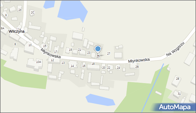 Wilczyna, Młynkowska, 25, mapa Wilczyna