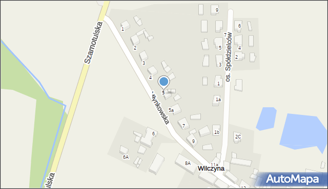 Wilczyna, Młynkowska, 5, mapa Wilczyna