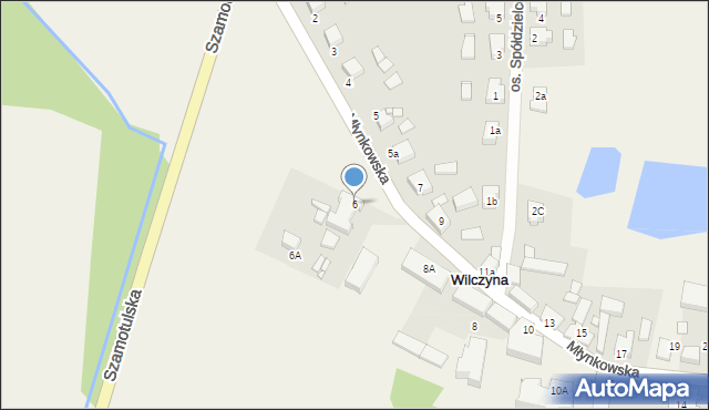 Wilczyna, Młynkowska, 6, mapa Wilczyna