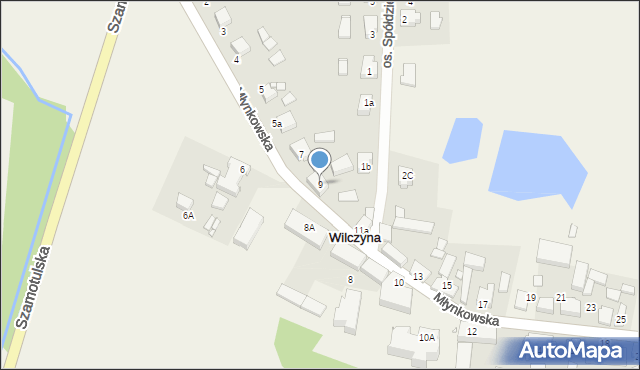 Wilczyna, Młynkowska, 9, mapa Wilczyna