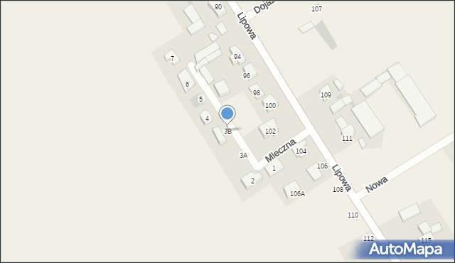 Wilkowice, Mleczna, 3B, mapa Wilkowice