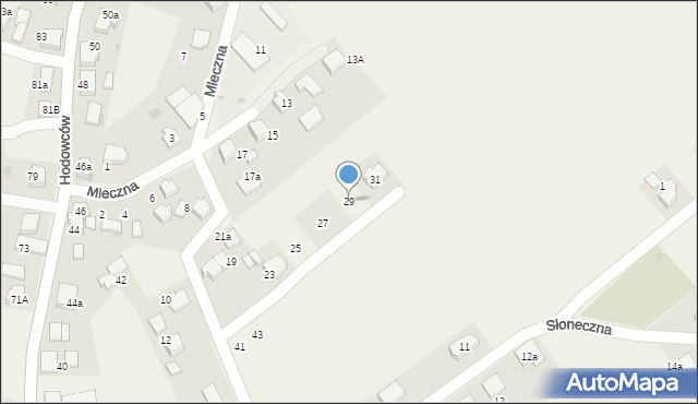 Wisła Wielka, Mleczna, 29, mapa Wisła Wielka