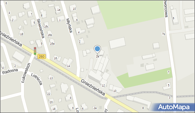 Witkowo, Młyńska, 2a, mapa Witkowo