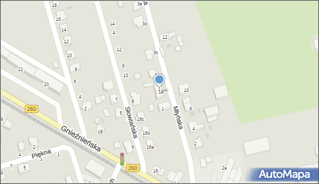 Witkowo, Młyńska, 3a, mapa Witkowo