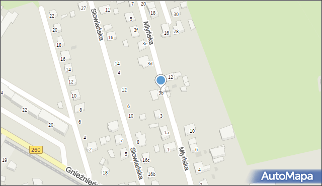 Witkowo, Młyńska, 3b, mapa Witkowo