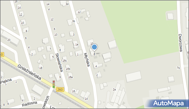 Witkowo, Młyńska, 6, mapa Witkowo
