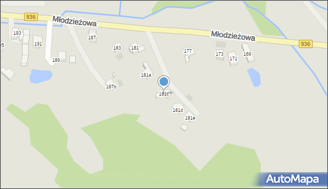 Wodzisław Śląski, Młodzieżowa, 181c, mapa Wodzisławia Śląskiego