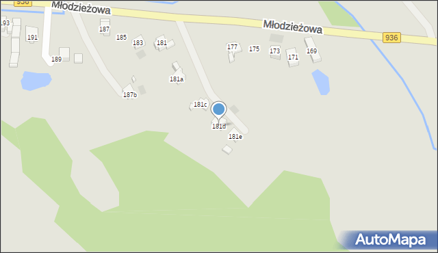 Wodzisław Śląski, Młodzieżowa, 181d, mapa Wodzisławia Śląskiego