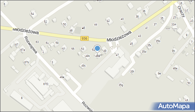 Wodzisław Śląski, Młodzieżowa, 49a, mapa Wodzisławia Śląskiego