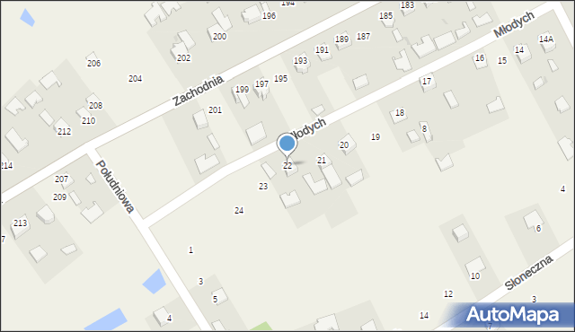 Wola Baranowska, Młodych, 22, mapa Wola Baranowska