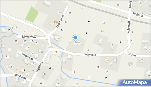 Wola Filipowska, Młyńska, 12, mapa Wola Filipowska