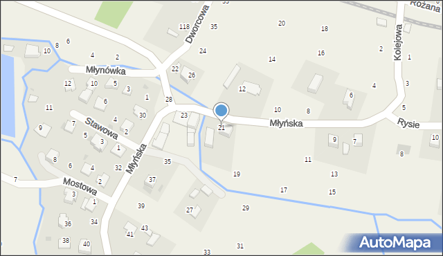 Wola Filipowska, Młyńska, 21, mapa Wola Filipowska