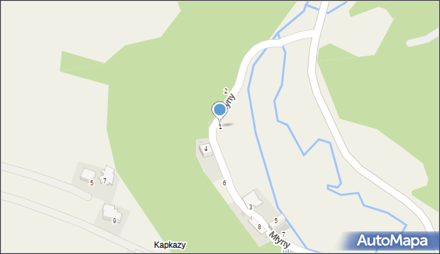 Wola Kalinowska, Młyny, 1, mapa Wola Kalinowska