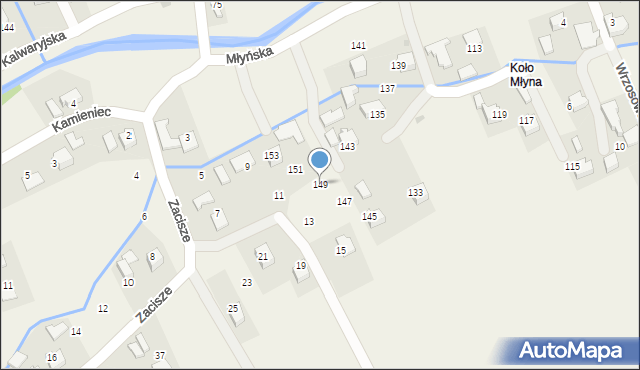 Wola Radziszowska, Młyńska, 149, mapa Wola Radziszowska