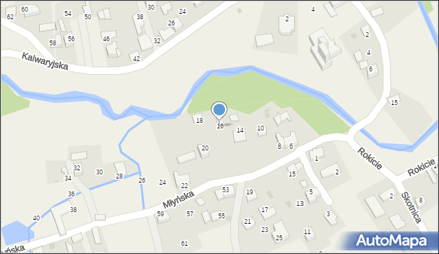 Wola Radziszowska, Młyńska, 16, mapa Wola Radziszowska