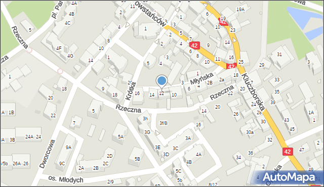 Wołczyn, Młyńska, 12, mapa Wołczyn