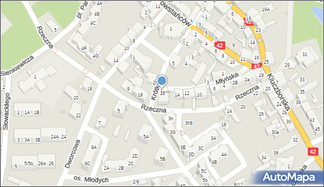 Wołczyn, Młyńska, 16, mapa Wołczyn