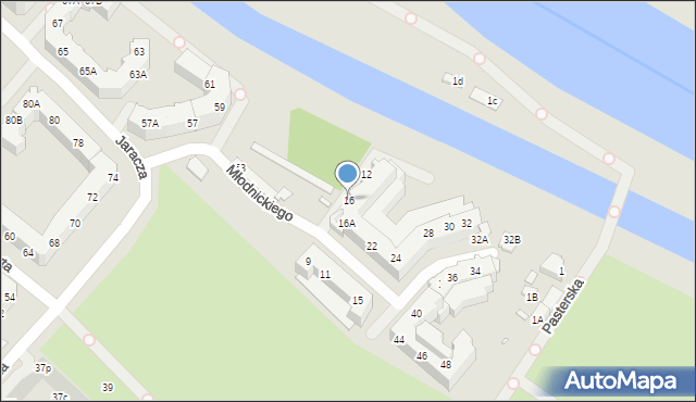 Wrocław, Młodnickiego Artura, 16, mapa Wrocławia