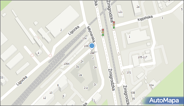 Wrocław, Młynarska, 2aa, mapa Wrocławia