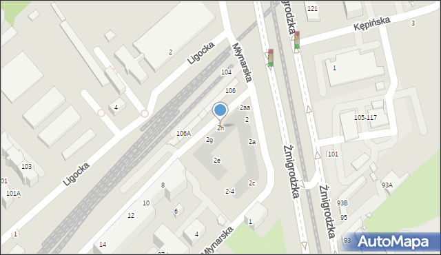 Wrocław, Młynarska, 2h, mapa Wrocławia