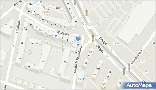 Wrocław, Młodych Techników, 66, mapa Wrocławia