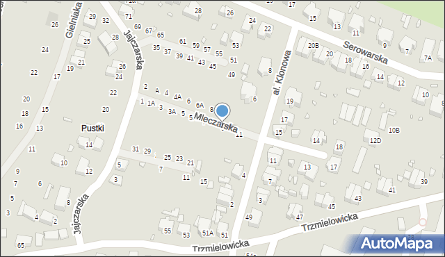 Wrocław, Mleczarska, 9, mapa Wrocławia