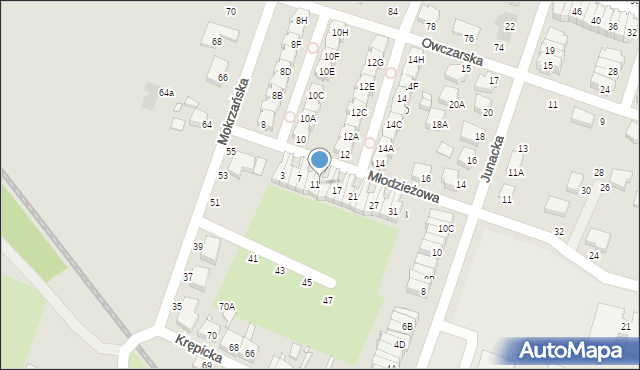 Wrocław, Młodzieżowa, 13, mapa Wrocławia