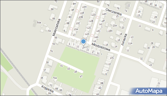 Wrocław, Młodzieżowa, 17, mapa Wrocławia